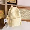 Schoolbag New Student Schoolbag Girls Junior High School Fashion Simple Large Capacity Backpack Solid Color Outdoor Commuter Travel Backpack