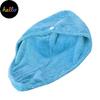 Coral Velvet Hair Drying Towel Ultra Absorbent Twist Head Turban Drying Cap Bat ng Button Hat