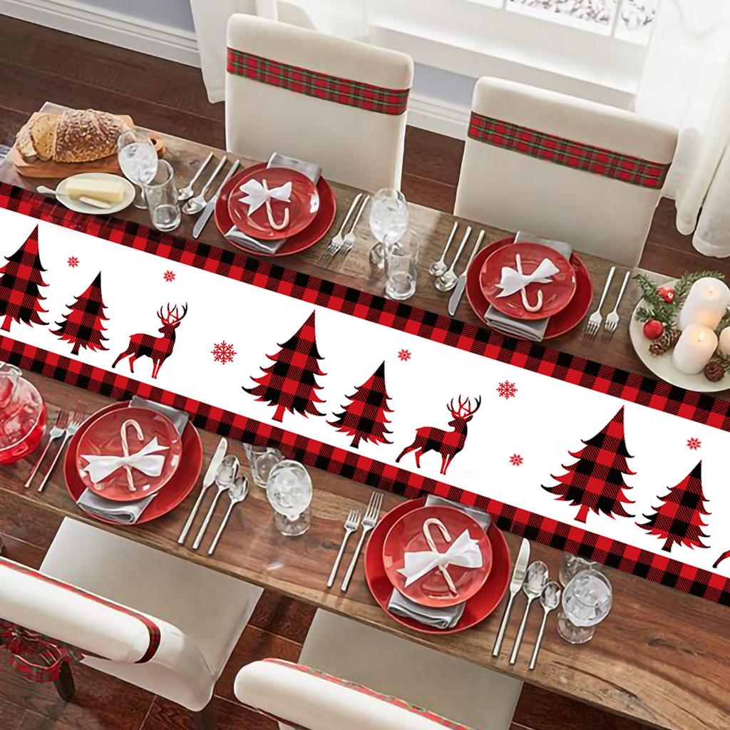 Christmas Table Runner Merry Christmas Decoration for Home Xmas Party Decor 2025 Navidad Notal Noel Ornament Happy New Year 2025