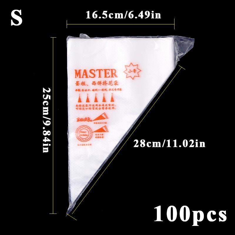 50/100pcs Pack Pastry Bag S/m/l Disposable Piping Bag Icing Fondant Cake Cream Decorating Pastry Tip Tool Cake Decorating Tool