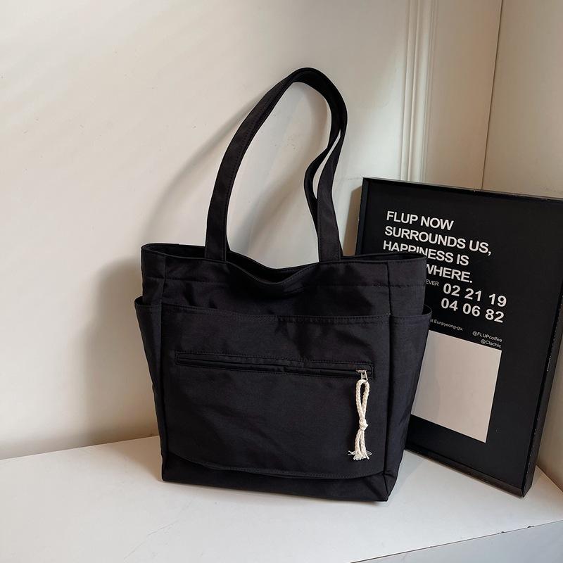 Shoulder Bag Women's 2025 Spring New Large-capacity Tote Bag Solid Color Fashion Simple Handbag Shoulder Armpit Bag