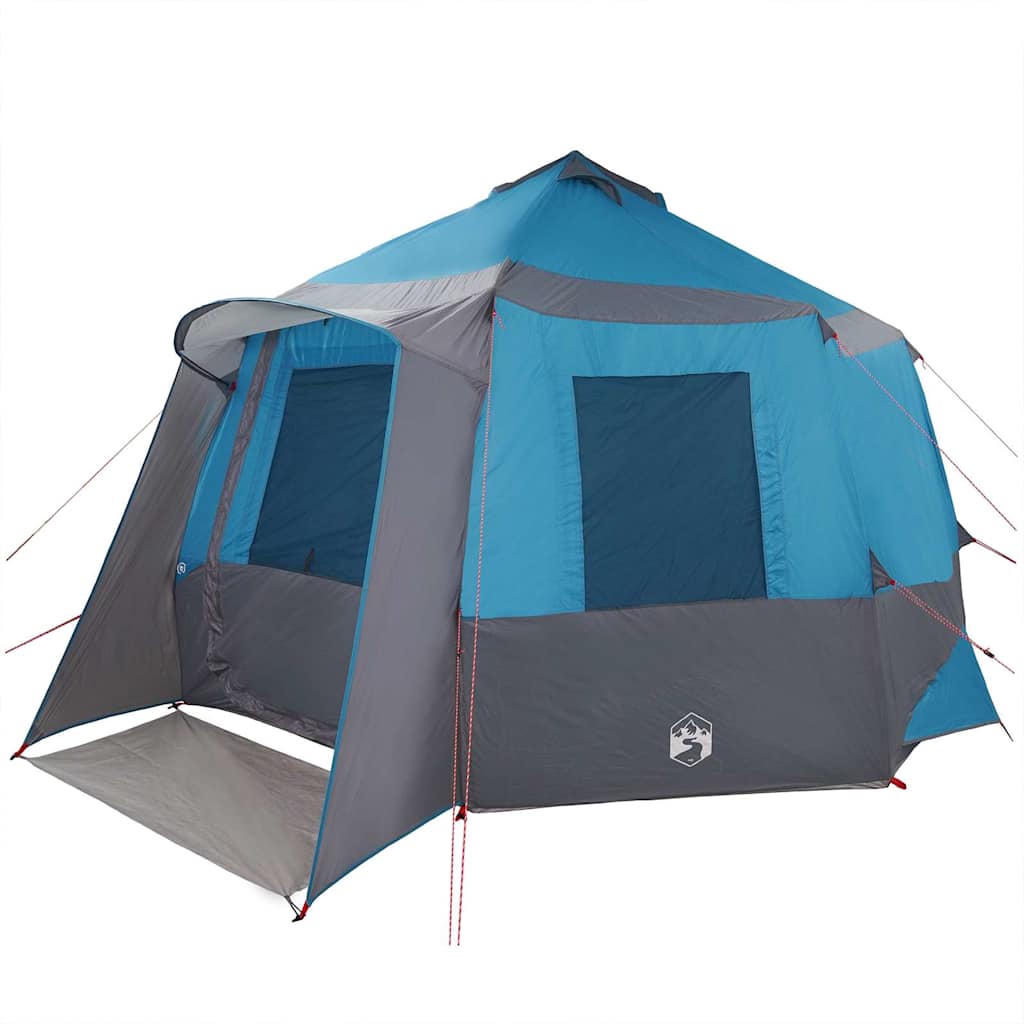 Cabin Tent 12 Person Blue and Grey 405 x 405 x 273 cm