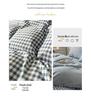 Muji Style Plaid Peach Fuzz Cotton Bedding Set: Skin-friendly Bed Sheet, Fitted Sheet, Duvet Cover - 3 or 4 Piece Options for Dorm.