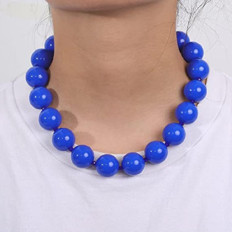 Acrylic Chunky Beads Necklace Statement Bubblegum Necklace Dress Up Jewelry