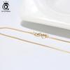 ORSA JEWELS Italian 925 Silver Box Chain Necklace Rose Gold/Gold Plated Silver Necklaces Neck Chains for Pendant SC07-G