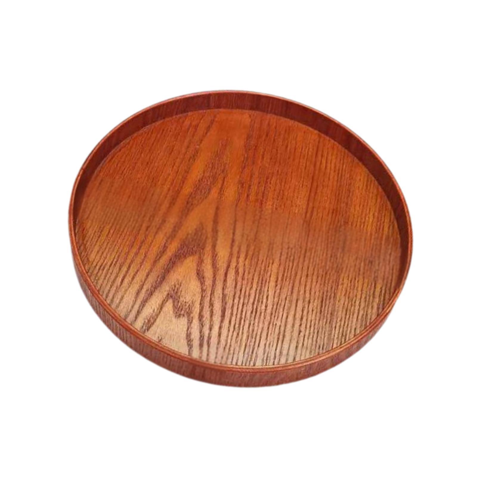 

Round Wooden Tray Farmhouse Japanese Plate Serving Platter for Hotel Living Room Candle Decor Ottoman Countertop Bathroom