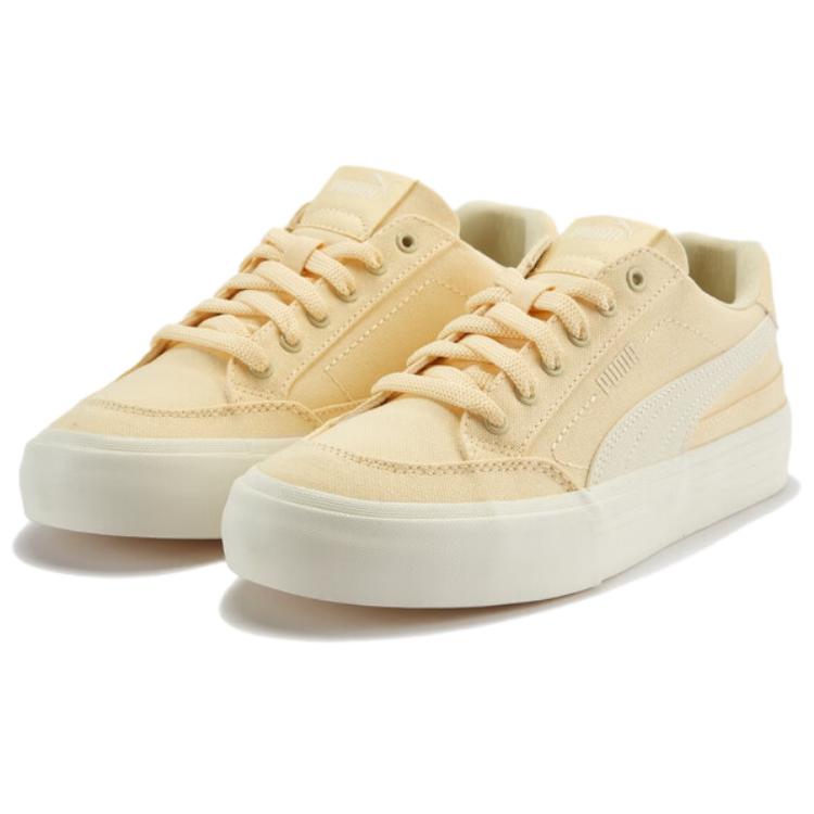 Puma Court Classic Vulc Fs Comfortable Versatile Durable Low-Top Skate Shoes Unisex Sneakers Light-Yellow 396353-33