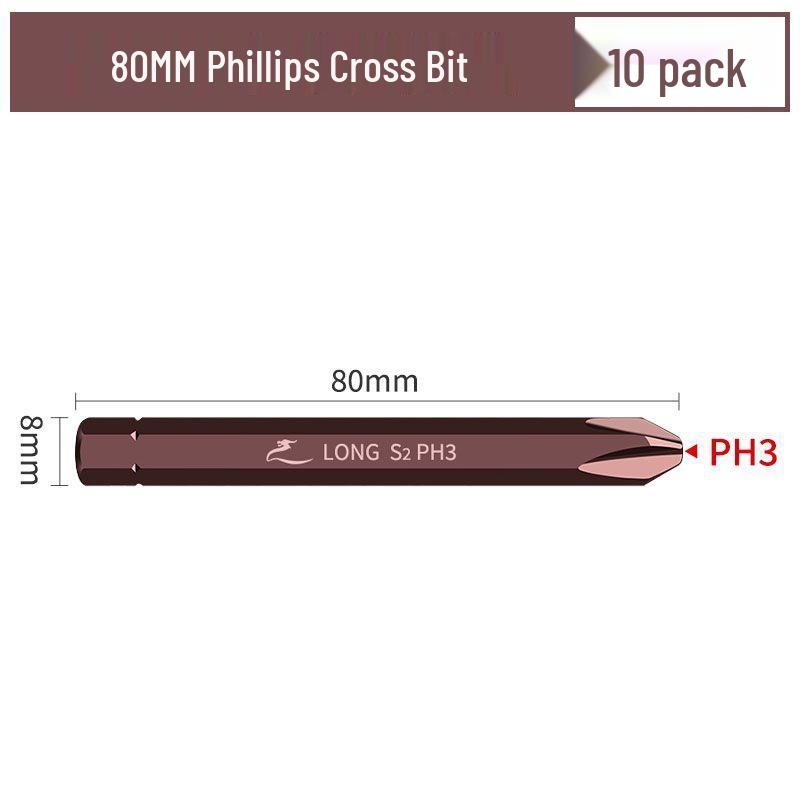 Phillips Flat-head Hex Impact Bit Set - S2 Alloy Steel