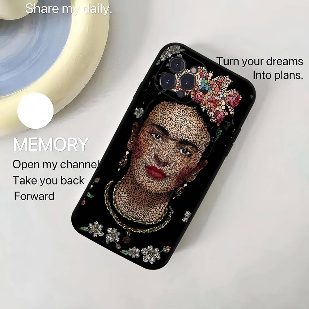 Fashion F-Frida K-KahlosS Silicone Anime Black Case For Iphone 17 Air 16 15 14 13 12 11 Pro Max Plus Basic