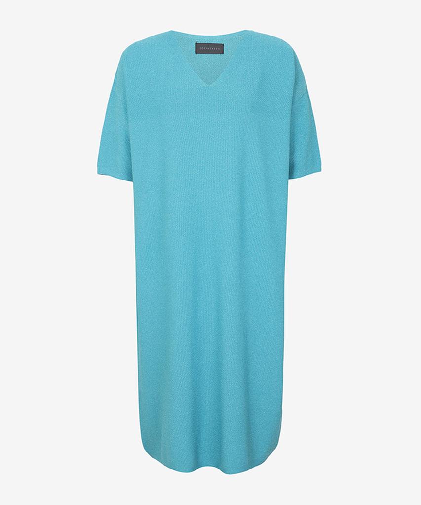 Sekeonseukin Air Knit 2-Ply Half Sleeve Loose Fit Dress