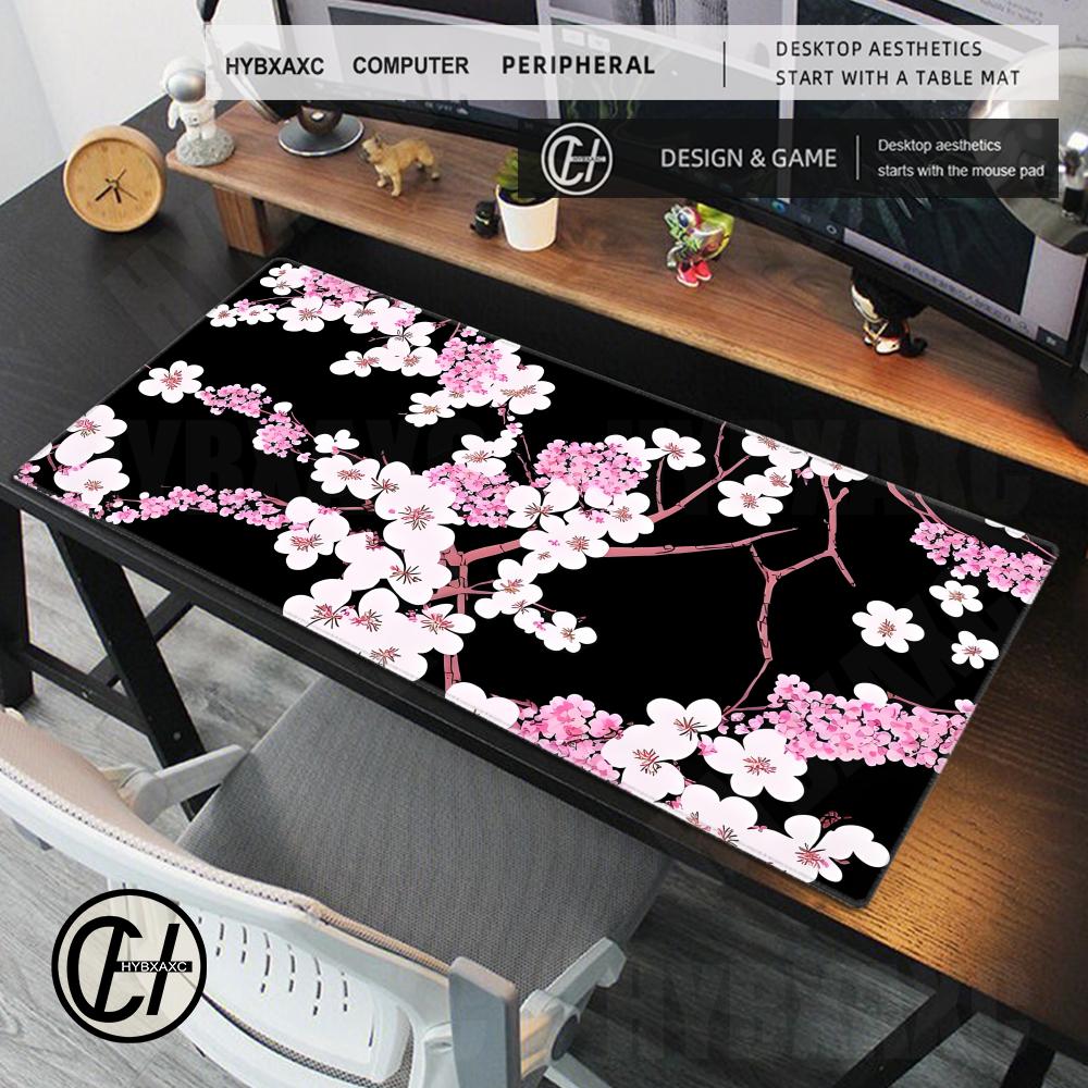 HD-Druck Rosa Sakura Mauspade Anime Kirschblüte Gaming-Mauspad Cartoon Rutschfeste Schreibtischmatte Tastaturmatte Schreibtisch-PC-Zubehör