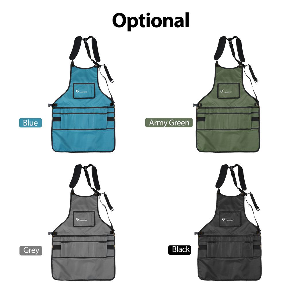 PENGGONG Oxford Fabric Waterproof Bib Kitchen Apron with Pockets Adjustable Neck Strap Unisex BBQ