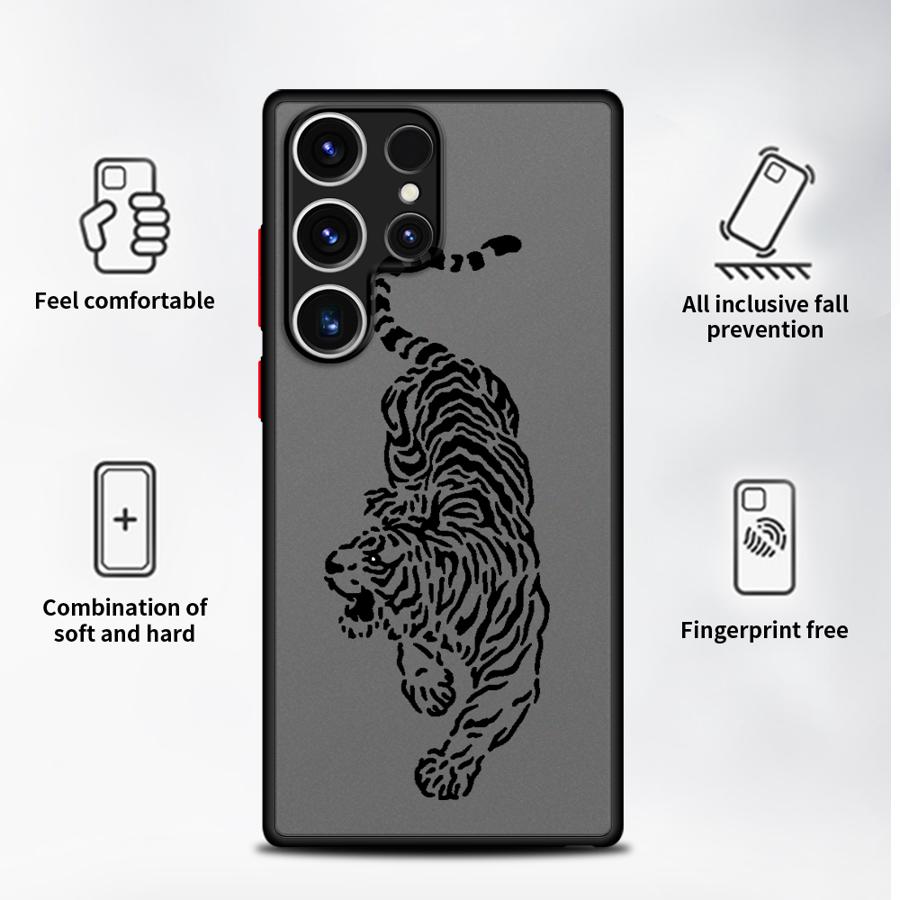Case for Samsung Galaxy S26 S20 FE S25 Ultra S21 S24 Plus S22 Note 20 Ultra 10+ S23 FE Funda Back Phone Cover Cartoon Cool Tiger