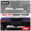 Dual Outlet Exhaust Kit Auto Parts Accessories Exhaust Muffler System Kit Exhaust System Kit for Jeep Wrangler JK 2007-2018