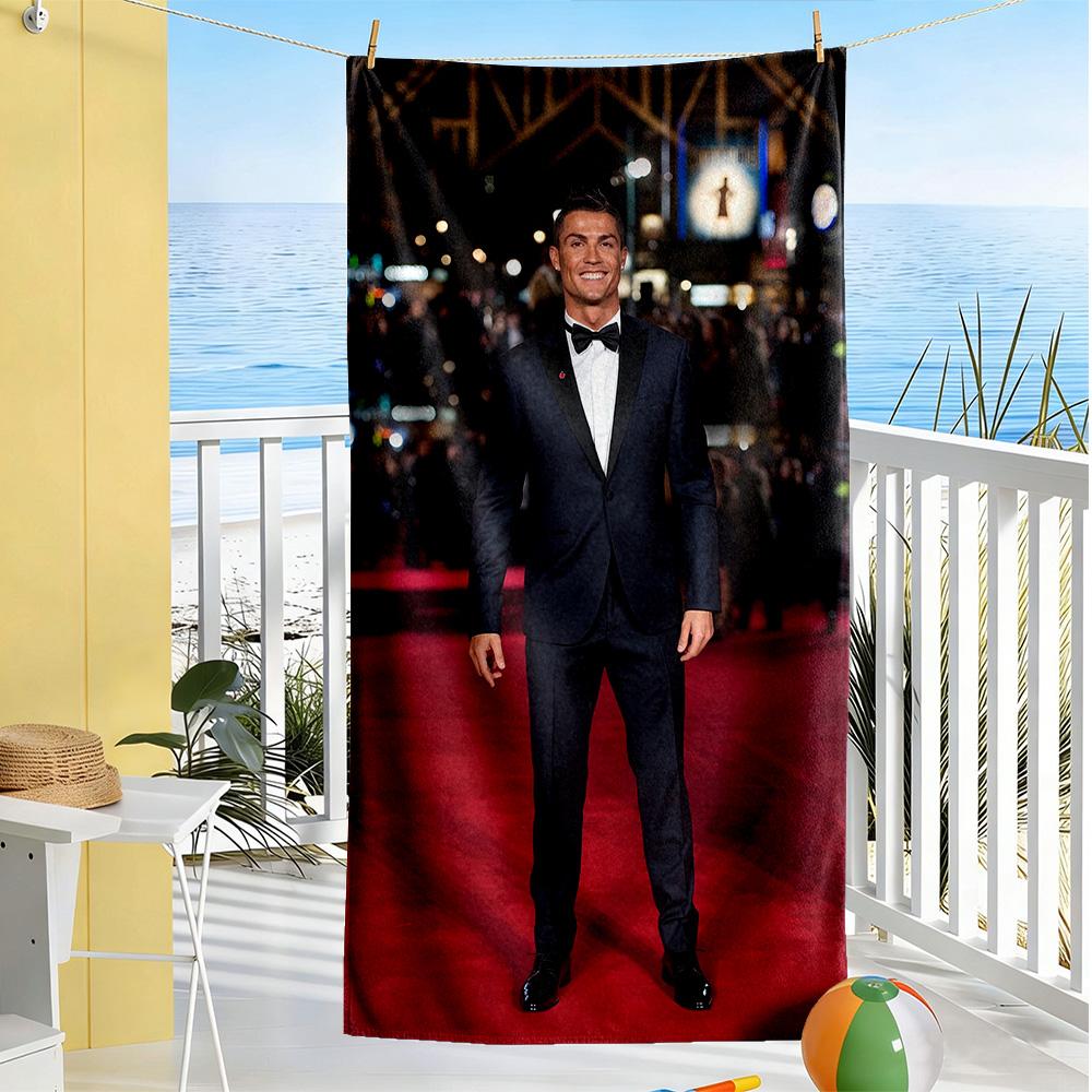 Cristiano Ronaldo Beach Towel Super Soft & Absorbent Comfortable Lightweight Suitable for Sports, Travel, Swimming, Yoga, Bathroom, Beach, And Pool