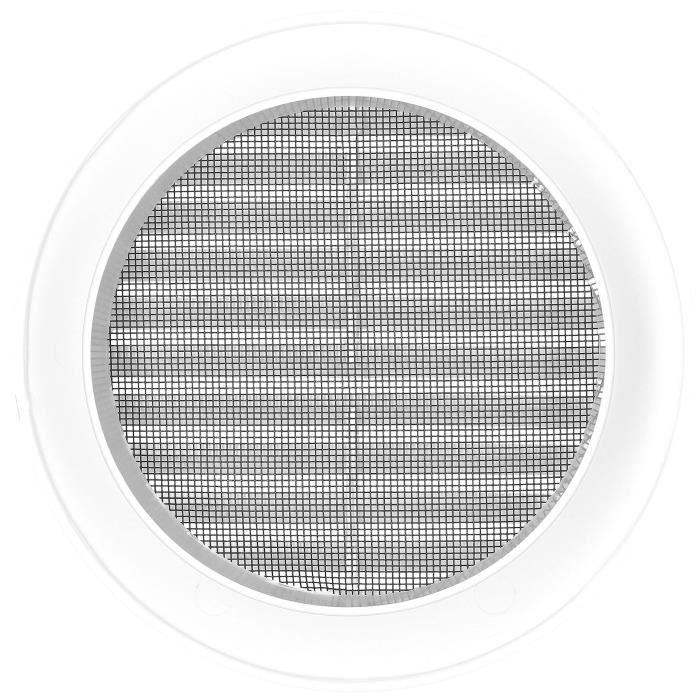 Grille D'aération - KOTARBAU - Ronde - 125 Mm - Plastique Blanc - Moustiquaire Intégrée