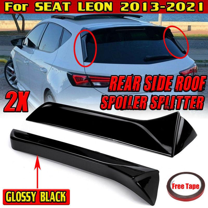 For 2013-21 Seat Leon FR MK3 MK3.5 Rear Side Spoiler Wing Kit Glossy Black 2PCS