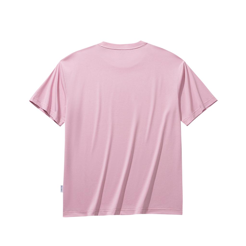 Anta Short Sleeve Knitted T-Shirt Summer Casual Loose Unisex tops Milkshake-Pink 972628106-5
