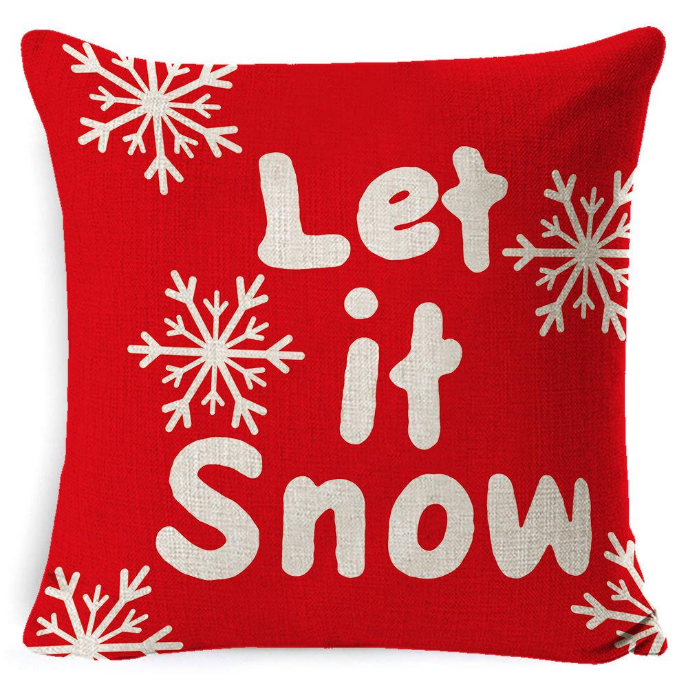 Furniture New Linen Pillow Christmas Pillowcase Sofa Cushion Home Lumbar Pillow