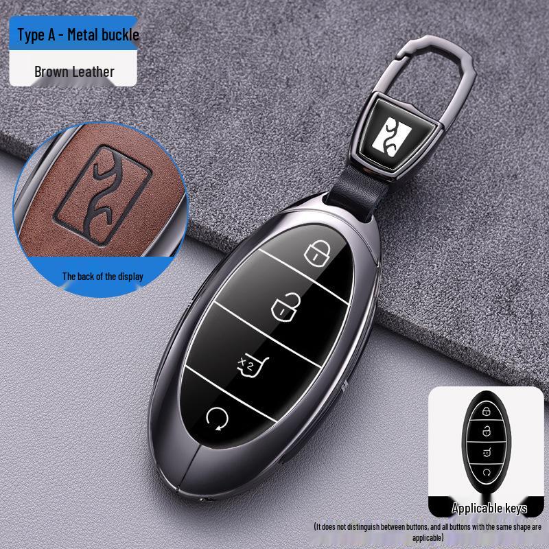Yangwang U8/U9 Premium Leather Key Cover (2023-2024) - Full Coverage Protective Shell with Buckle