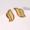 Stainless Steel Wing Smooth Stud Earrings for Women Fashion Gold Color Metal Irregular Water Drop Earrings Jewelry Gifts 2026
