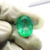 Natural Green Emerald Loose Gemstone Zambia 13.70 Ct Oval Cut for Jewelry Making and Gem Collections