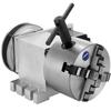 CNC Rotational Rotary Axis 4-Jaw Chuck 100mm Hollow Shaft 4th Axis Rotary Axis Tailstock CNC Router Engraver Machine