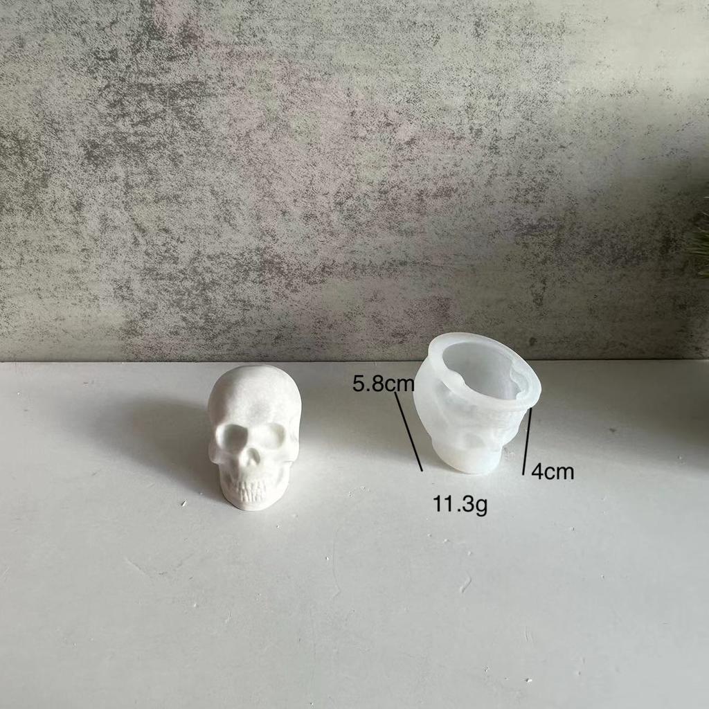 DIY Halloween Skull Decoration Large And Small Skull Silicone Mold 3D Skeleton Head Epoxy Resin Candle Halloween Handicraft