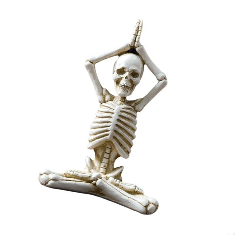 62KD Yogas Skull Figure Decoration Halloweens Decoration Commemorative Gift Holiday Atmospheres Resins Ornaments Crafts Home