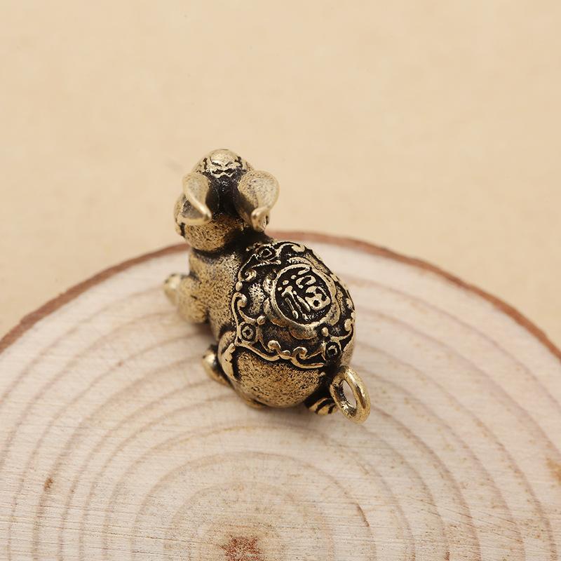 Antique Brass Ornament, Car Keychain, Small Pendant, Futu Keychain, Handicraft, Hand Play Accessories.