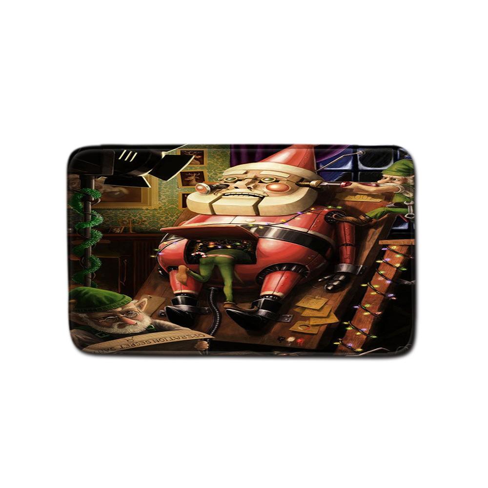 Christmas Toilet Four-Piece Floor Mat Bathroom Non-Slip Door Mat Shower Room Absorbent Carpet