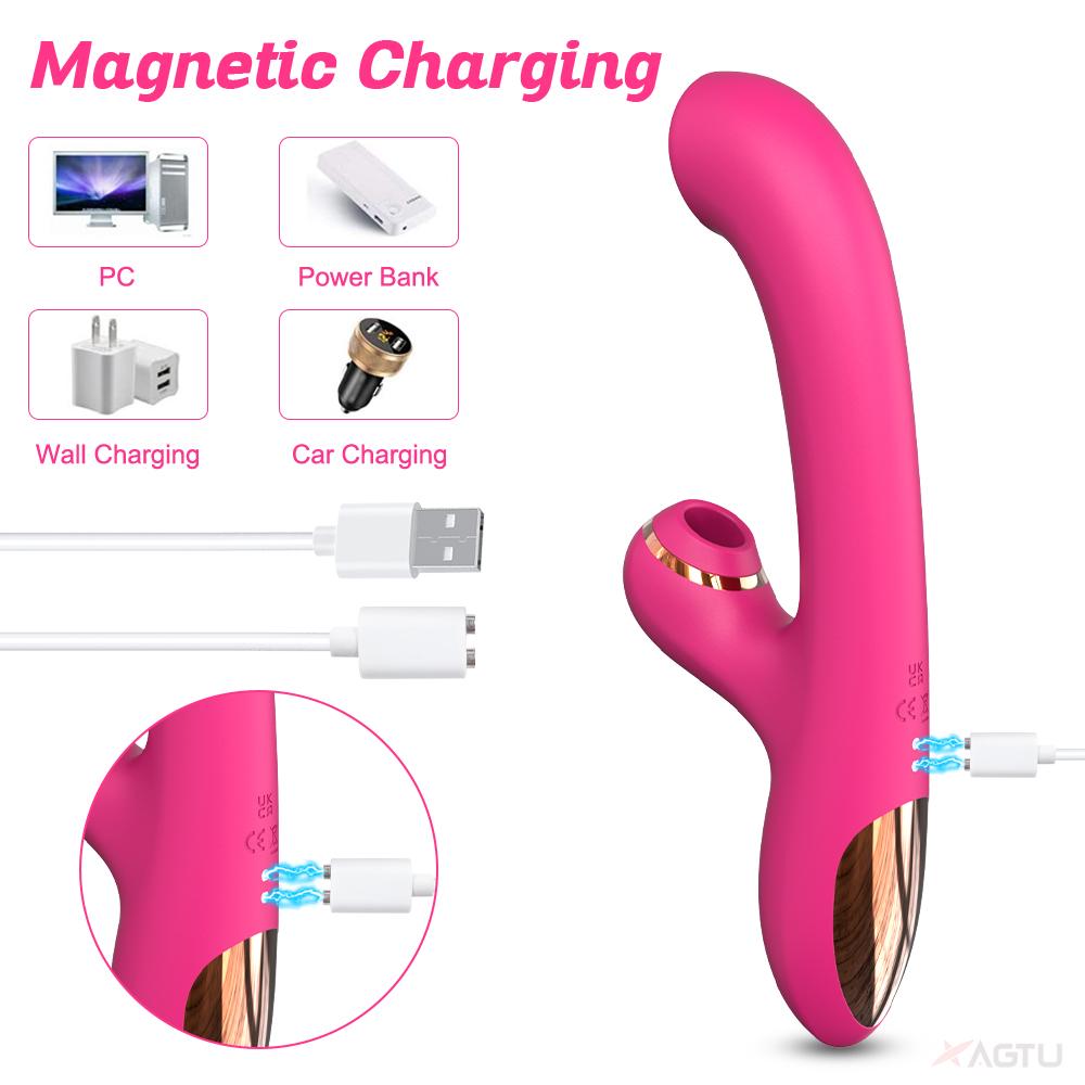 2 In 1 Rotating Sucking G-spot Dildo Vibrator for Women Clitoris Clit Sucker Nipple Stimulator Vaginal Massager Female Sex Toys