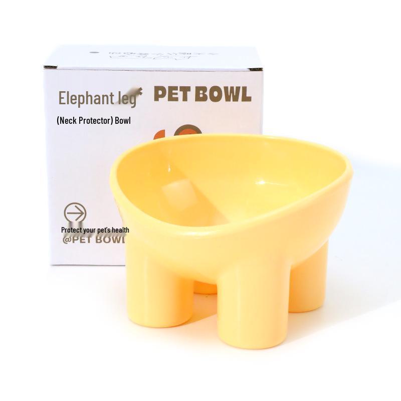 Macaron Elephant Leg Slanted Cat Bowl - Anti-Tip Pet Food Dish