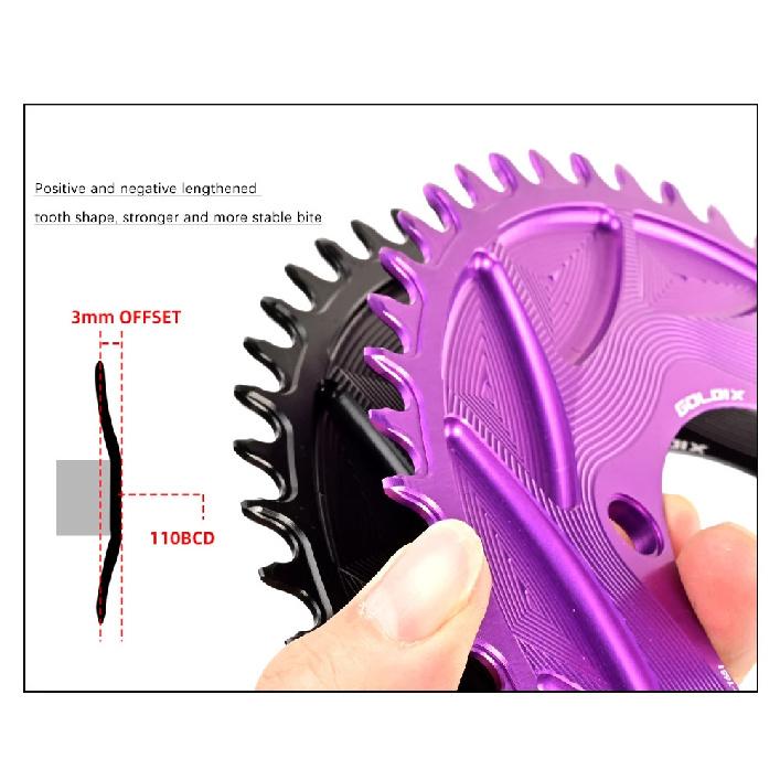 GOLDIX Road Bike Gravel Bike Single Chainring 110BCD Suitable for Shimano R7000 R8000 R8100 R9200 Suitable for Crank Power Meter