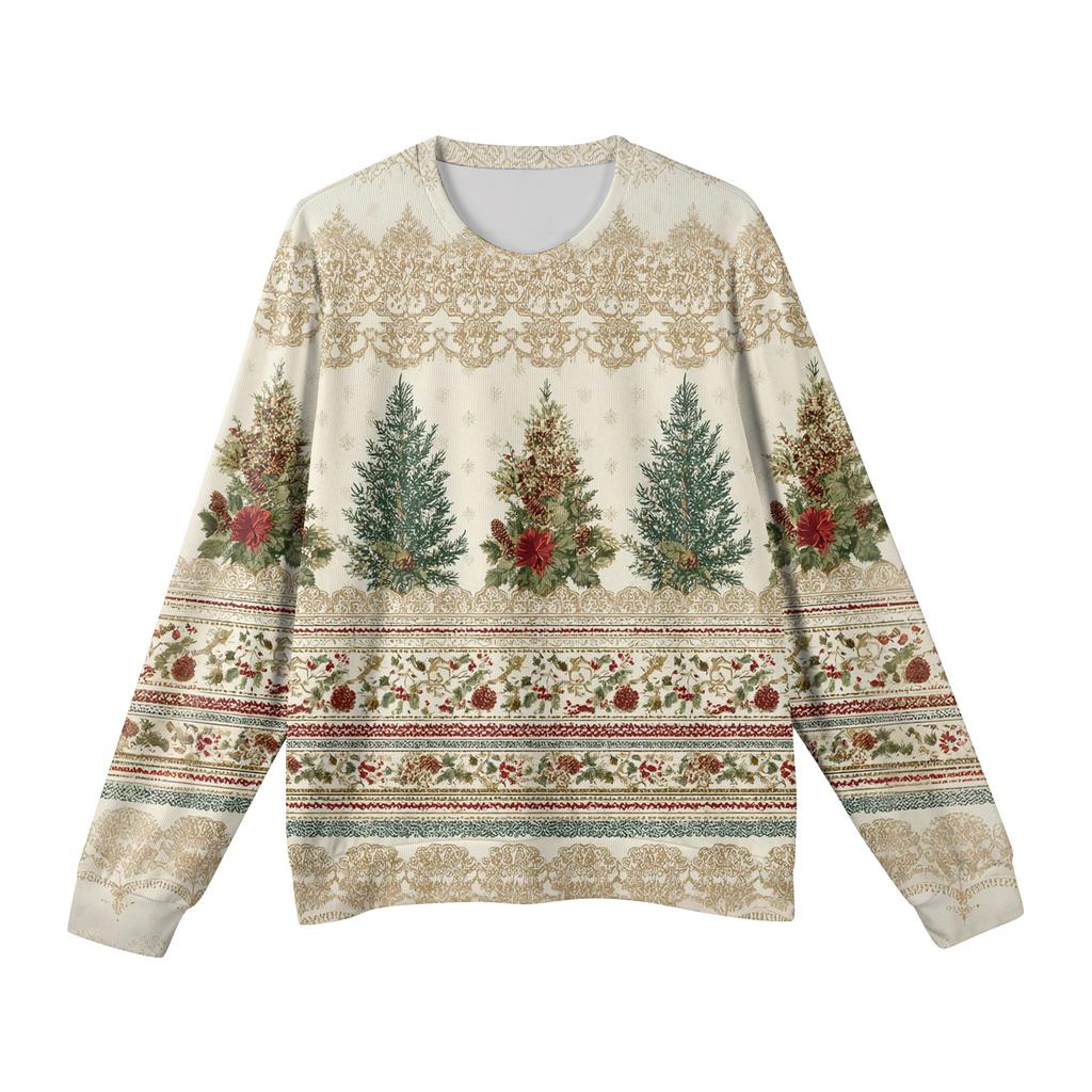 Men's Round Neck Long Sleeve Ribbed Knit Pullover