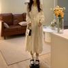French White Lace Dress, Women's Pure Desire for Spring and Autumn, New Temperament Waist Hepburn Style Long Skirt
