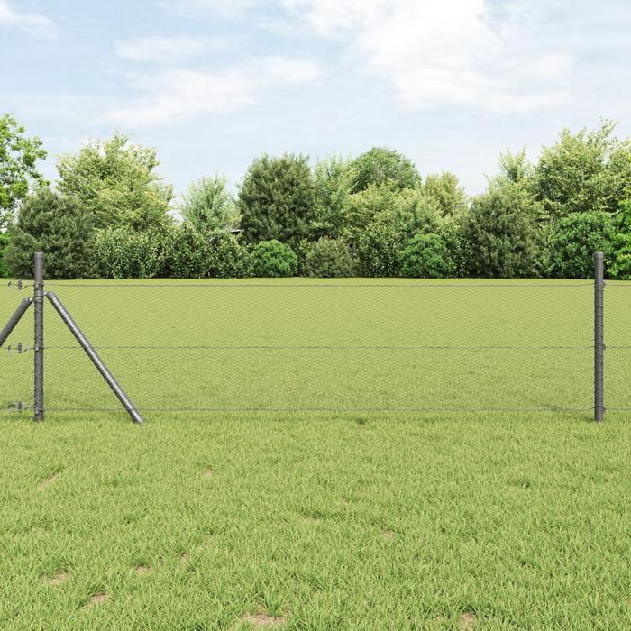 VidaXL Clôture Hexagonale Grise 0,6x25 m Acier 42005521