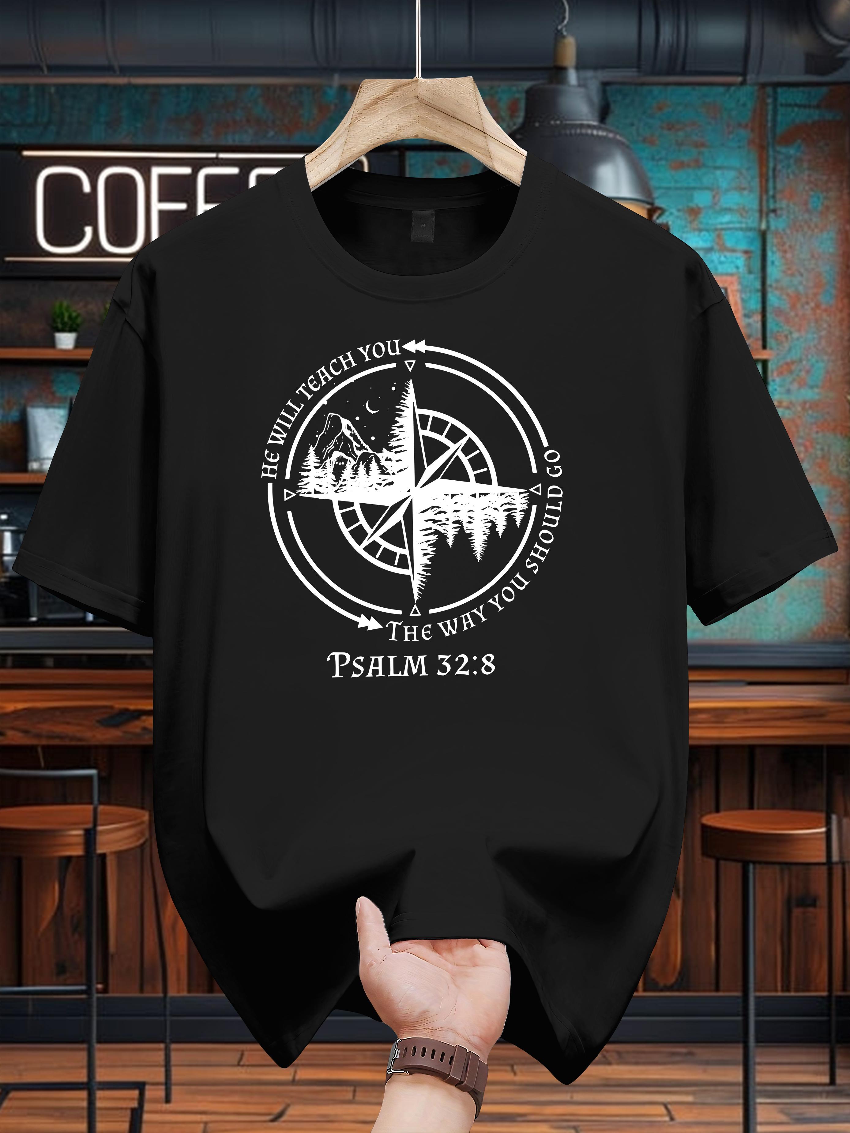 Black Graphic Print Cotton T-shirt - Casual Summer Short Sleeve Crewneck with  The Lord  Design S