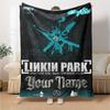 Name Custom Band Logo Linkin-Park Print Flannel Blanket High Quality Warm Comfortable Cover for All Seasons Perfect for Gifts Home Decor
