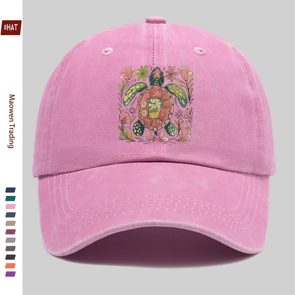 pc pcs Ethnic Sea Turtle Print Trucker Hat Adjustable Snapback Cap with Buckle Lightweight Suitable for Men Women Vintag