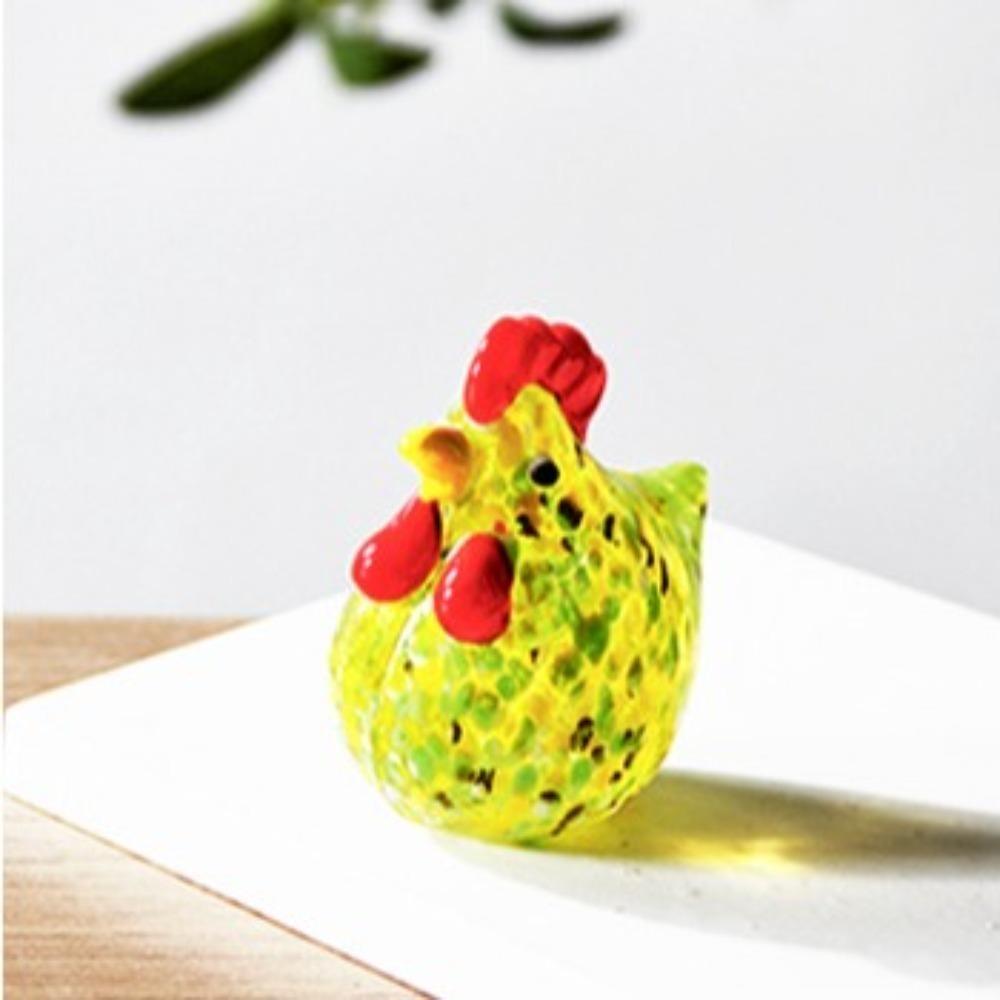 Home Decor Glass Chicken Figurines Hand Blown Turkey Sculpture Cock Miniatures  Photography Props