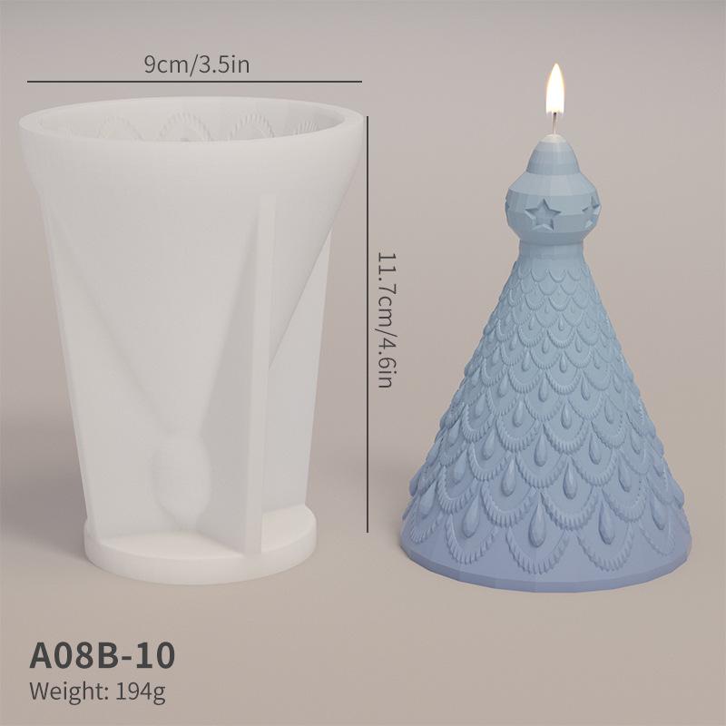 Christmas Pine Tree Scented Candle Silicone Mold, Easy Demolding for Decorative Plaster and Epoxy Resin Ornaments
