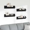 Wall Shelf Set 4 pcs Black Oak Effect 80 x 11.5 x 18 cm