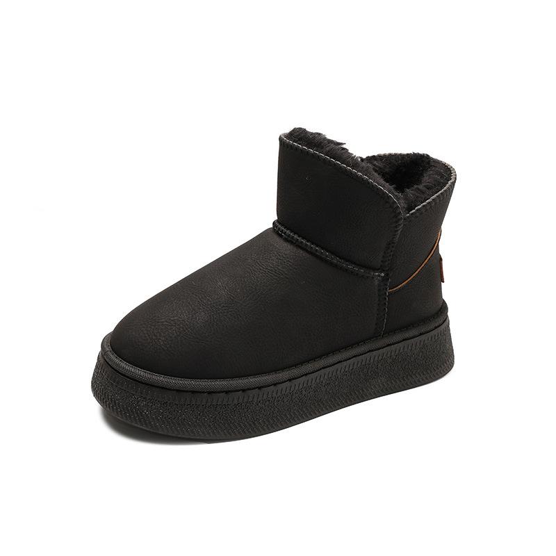 Жіночі зимові чоботи на товстій підошві, нові, зимові, оксамитові, теплі, черевики-хлібці, з короткою халявою, що потовщують, бавовняні чоботи