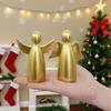 Christmas Angels Figurine Set Of 2, Gold Xmas Angels Decor, Christmas Decorations Small Angel Statues, Healing Angel Gifts