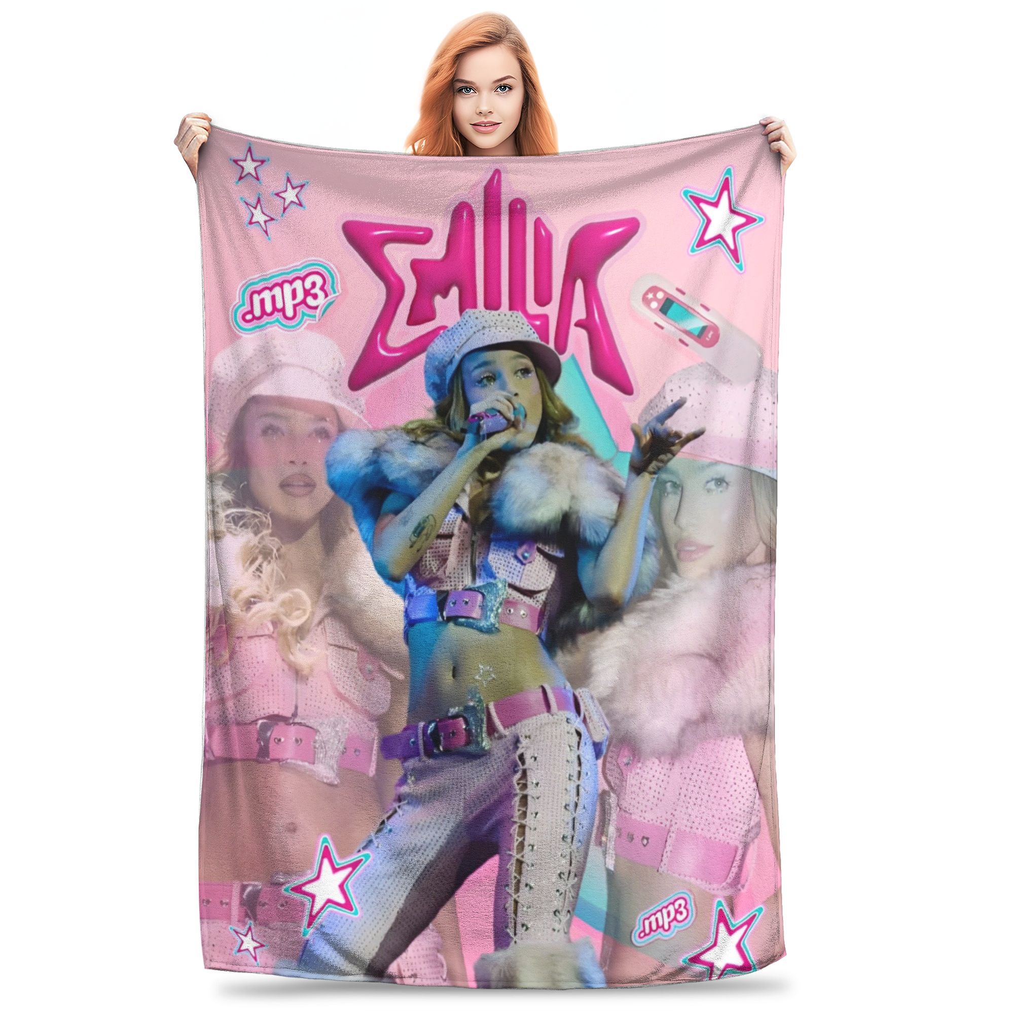 

Emilia Mernes Blanket Emilia Mp3 Album Multi-size Cozy and Lightweight Throw Blankets for Sofa Couch and Bed 75x90cm