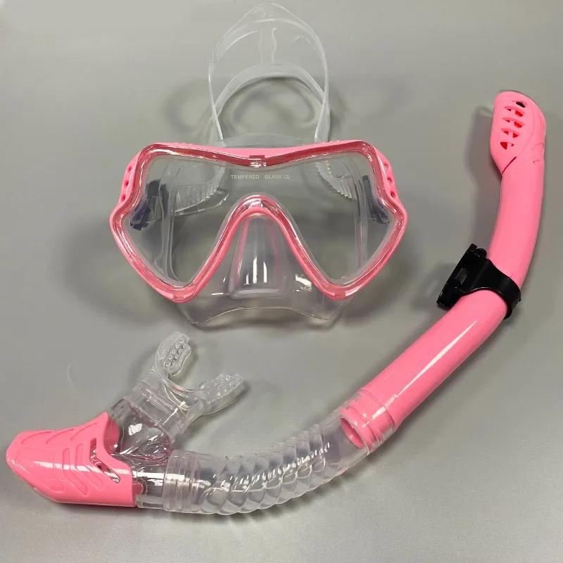 Professional swimming waterproof soft silicone glasses swimming glasses  Full dry breathing tube diving mask