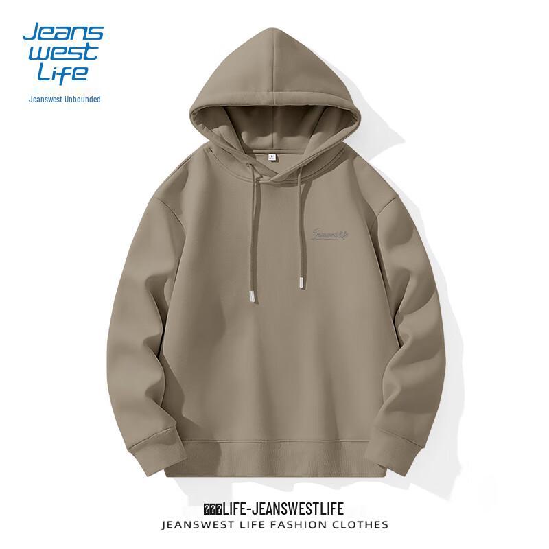 

JEANSWEST LIFE Men s Letter Print Hooded Sweatshirt XL