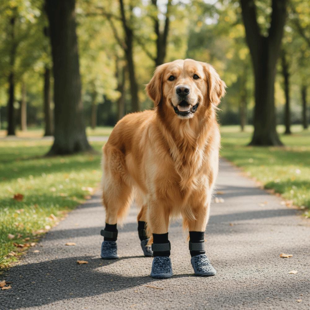 4 pieces/set Paw Pattern Anti-Slip Dog Socks Warm Anti-licking Dog Shoes Socks Wear Resistant Adjustable Dog Paw Protection