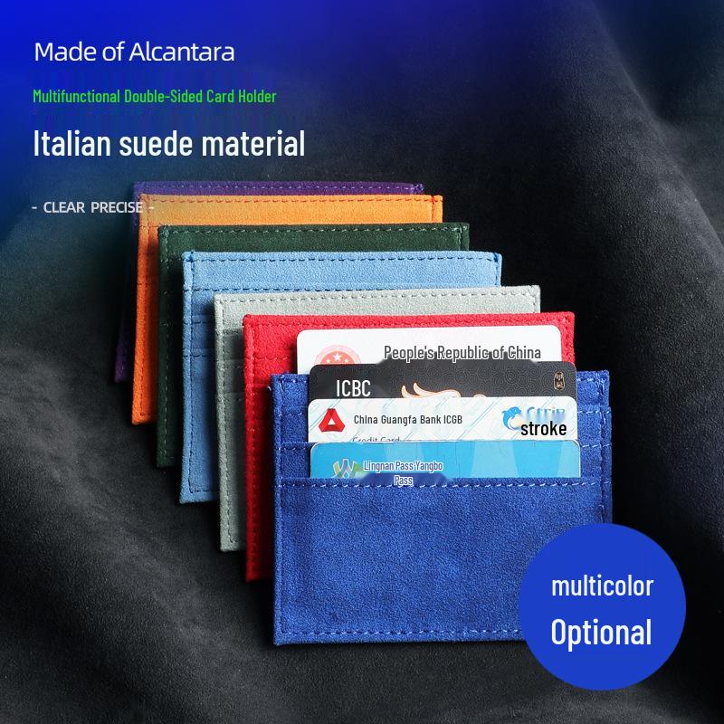 

Універсальний двосторонній тримач для кількох карток та документів з алькантари